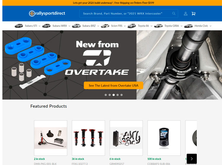 Desarrollo de sitio web RallySportDirect.com